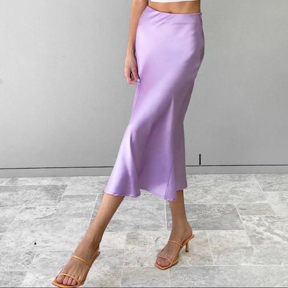 ZARA PURPLE SILK SKIRT